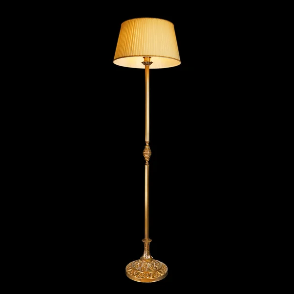 Lampe de support vintage isolée sur noir — Photo