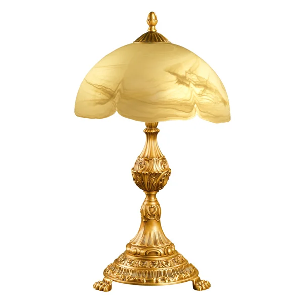 Lámpara de mesa Vintage aislada en blanco Imágenes de stock libres de derechos