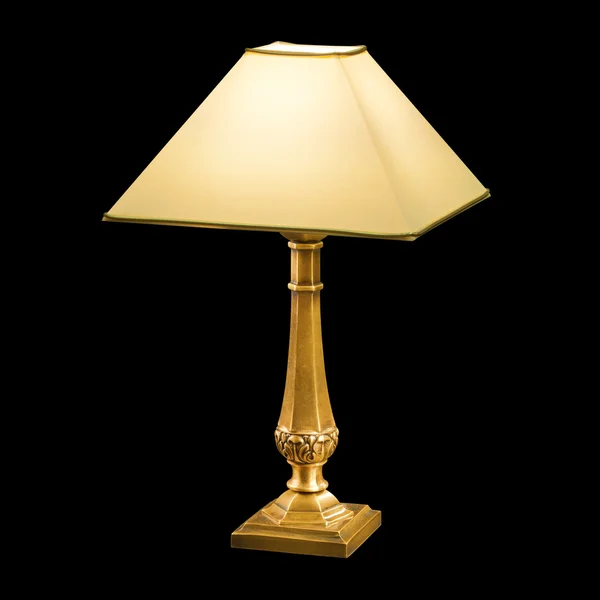 Retro stolní lampa izolované na černé Royalty Free Stock Obrázky