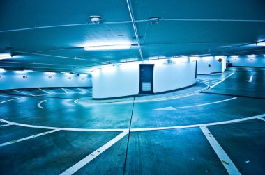 Empty underground parking lot area clipart