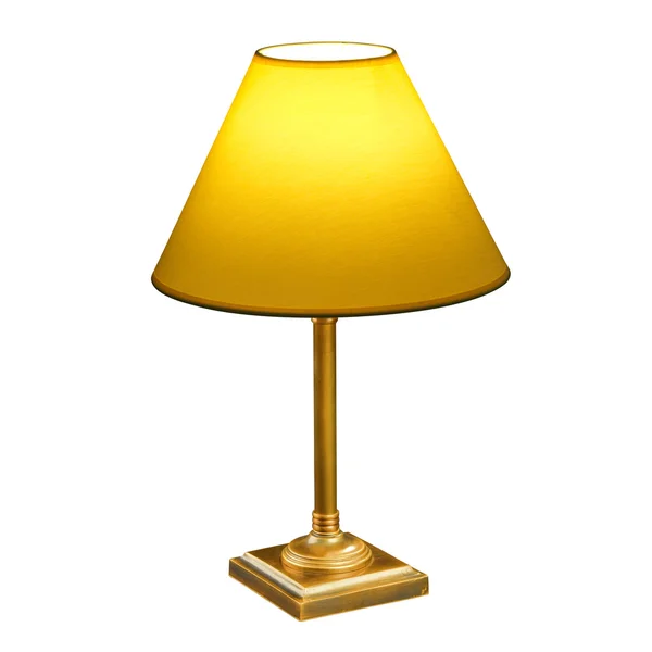 Винтажная настольная лампа, изолированная на белом — стоковое фото