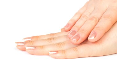 Close up of Female hands with manicure clipart