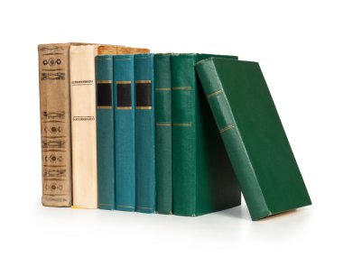 Vintage books in a row, clipart