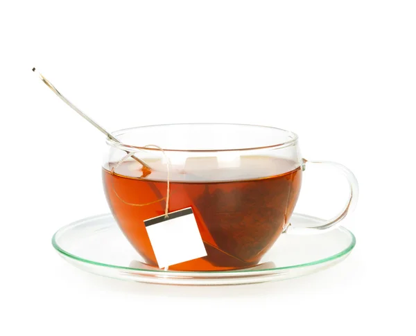 Cup of tea with a spoon — Stock Photo, Image