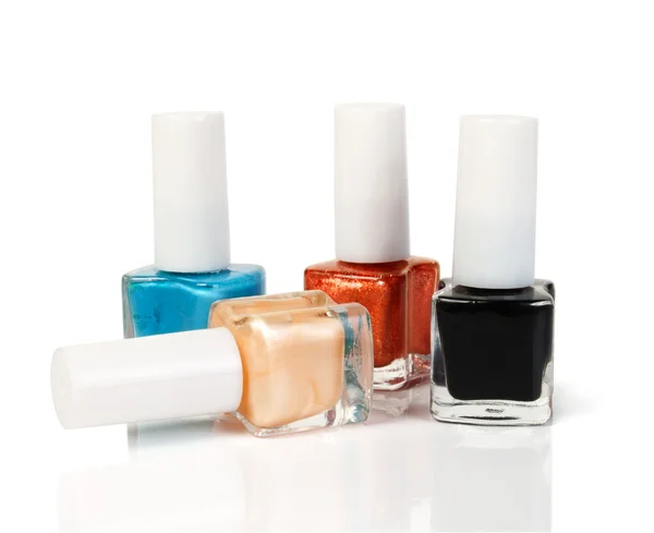Group of nail polishes of different colors — Stock Photo, Image