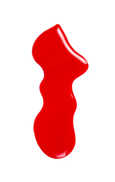 Rode nagellak (glazuur) druppels monster, — Stockfoto