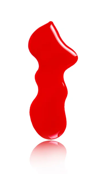 Красный лак для ногтей (эмаль) капли образца — стоковое фото