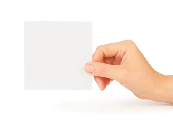 Hand holding blank — Stock Photo, Image