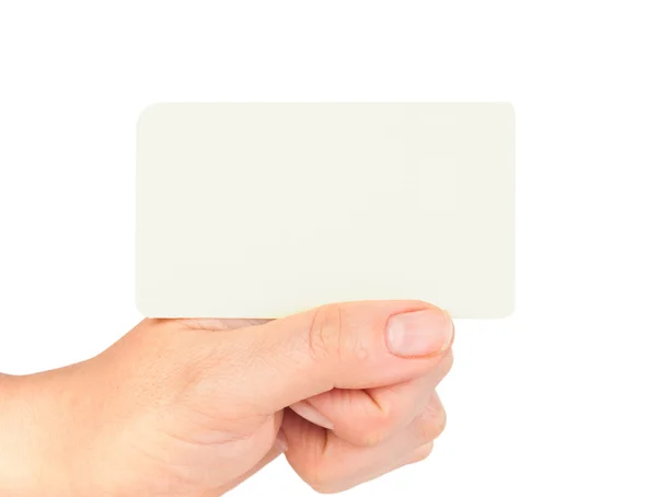 Mano en blanco tarjeta de visita — Foto de Stock