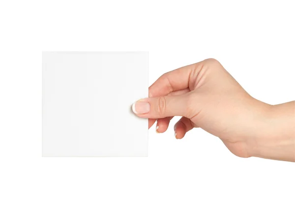 Hand holding blank business card — Stock Photo, Image