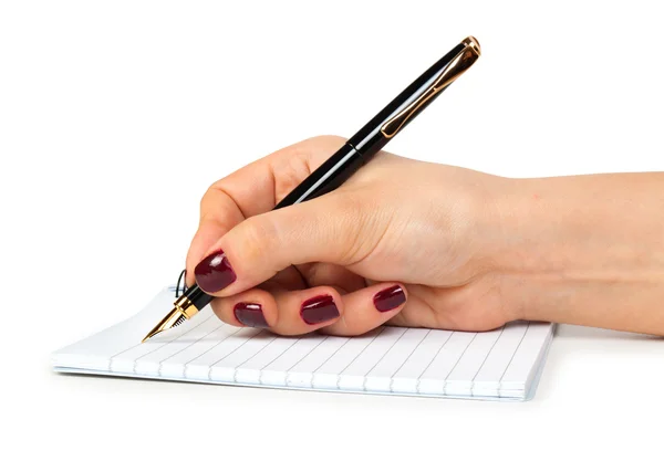 Scrivere a mano sul taccuino — Foto Stock