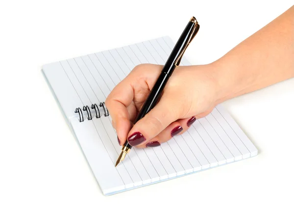 Ręcznie pisać na notatniku — Zdjęcie stockowe