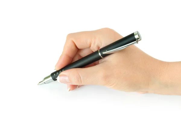 Hand met pen — Stockfoto