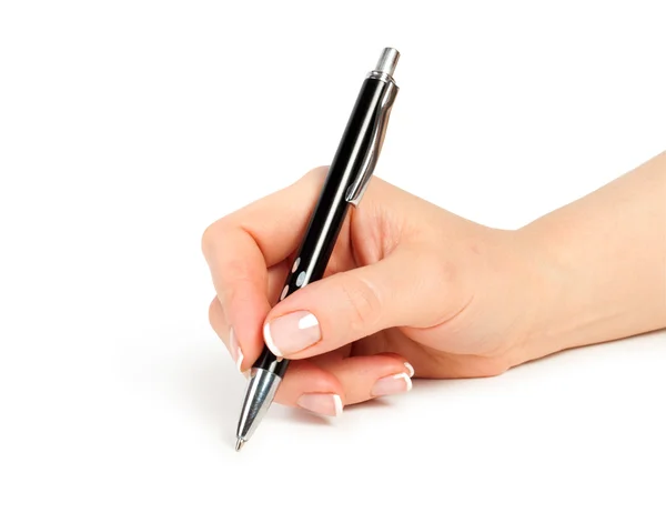 Hand met pen — Stockfoto