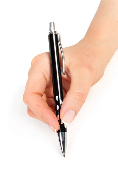 Main avec écriture stylo — Photo