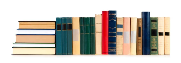 Vintage books in a row — Zdjęcie stockowe