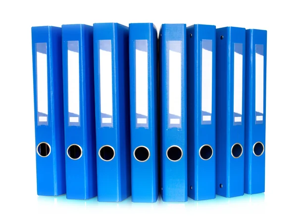 Blue Ring Binders in row — Stock Photo, Image