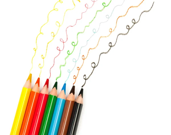 Kleur potloden lijnen tekenen — Stockfoto