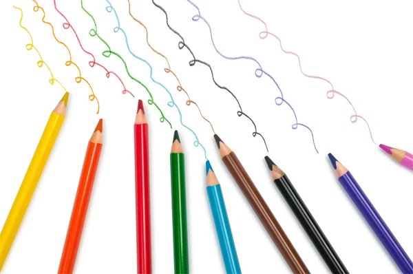 Linee di disegno matite di colore — Foto Stock