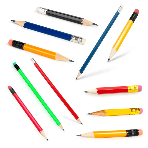 Sammlung langer und kurzer Bleistifte — Stockfoto