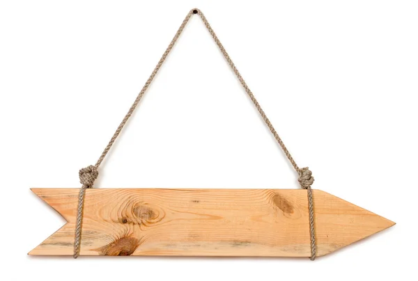 Strzałki znak drewna deska z liny — Zdjęcie stockowe