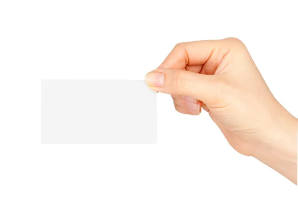Рука держит чистую визитную карточку Стоковое Фото