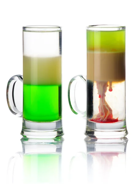 Two short drink alcohol cocktails isolated — Stock Photo, Image