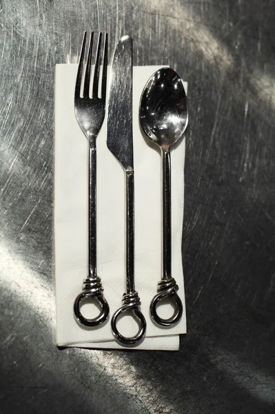 Villát, kanalat és kést — Stock Fotó