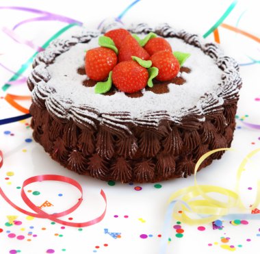 Cake with strawberry clipart