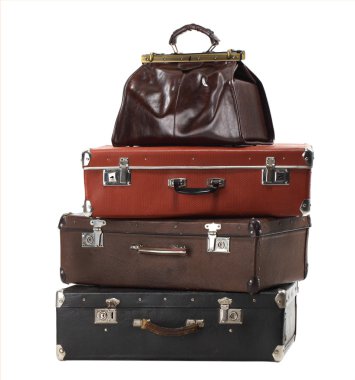 Old vintage suitcases clipart