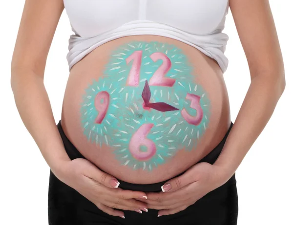 妊娠中の腹のイメージ アップを閉じる — ストック写真