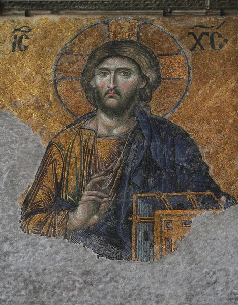 stock image Mosaic of Jesus Christ in church of Hagia Sofia