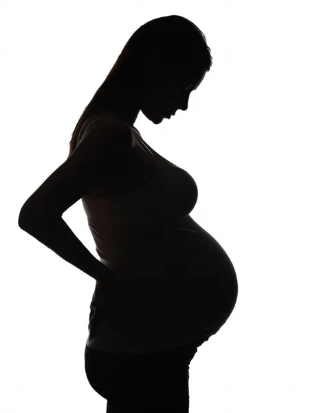 La silueta de la mujer embarazada — Foto de Stock