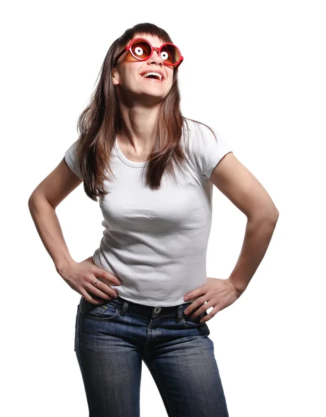Happy young casual woman — Stock Photo, Image