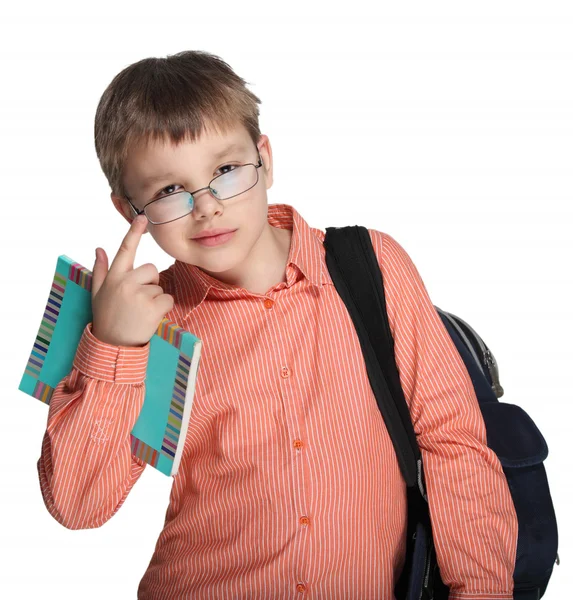 Bambino in età scolare in occhiali — Foto Stock