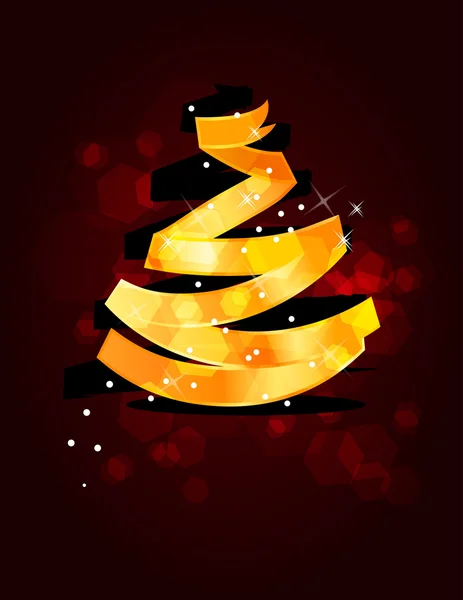 Arbre de Noël en ruban — Image vectorielle