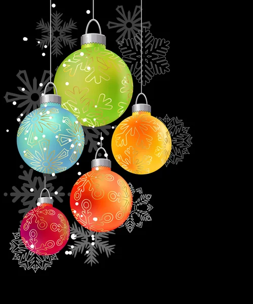 Fond de Noël avec boules de verre — Image vectorielle