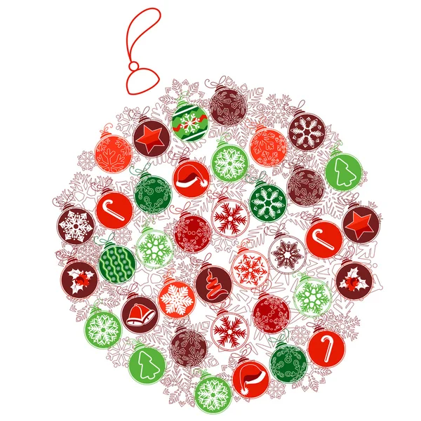 Boule de Noël faite de petits — Image vectorielle