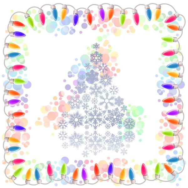 Christmas tree and electric garland — Stock Vector