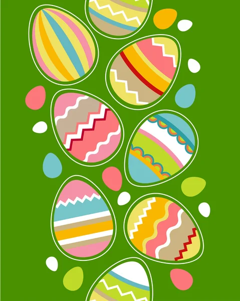 Borde vertical sin costuras con huevos de Pascua — Vector de stock