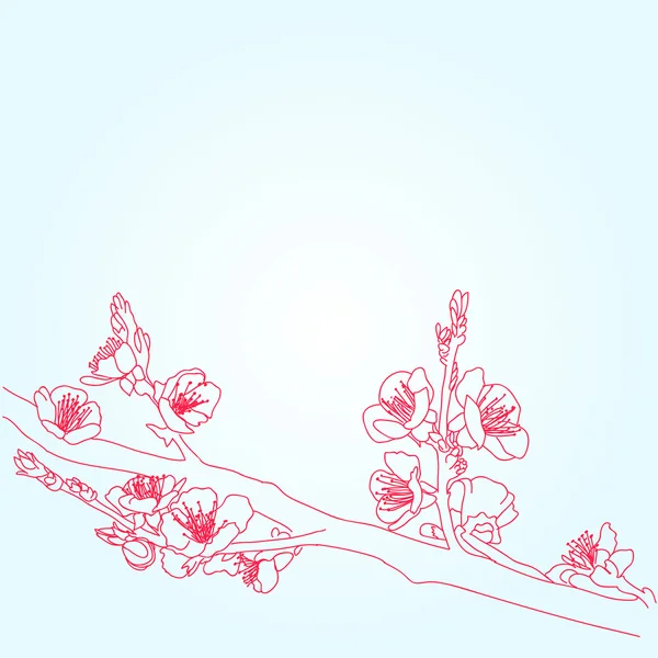 Fondo con flores de sakura — Vector de stock
