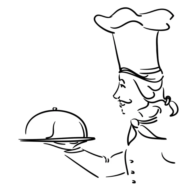 Šéfkuchař s deskou — Stockový vektor