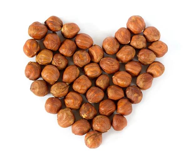 Heart made of nuts Stock Picture