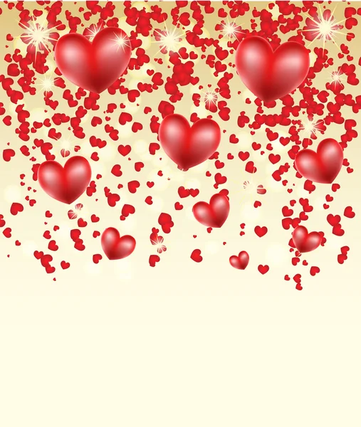 Romantischer Hintergrund mit Herzen — Stockvektor