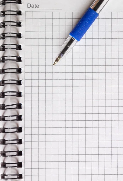 Apra il notebook e una penna — Foto Stock