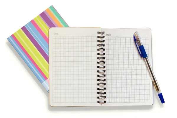Open notebook and a pen — Stock Photo, Image