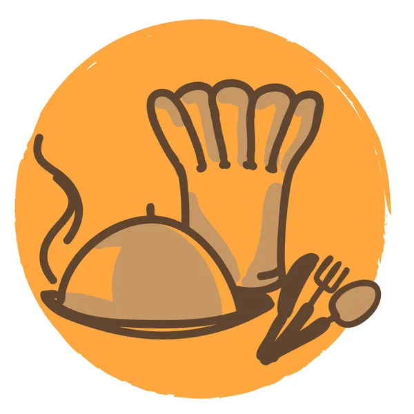 Шапка і тарілка шеф-кухаря — стоковий вектор