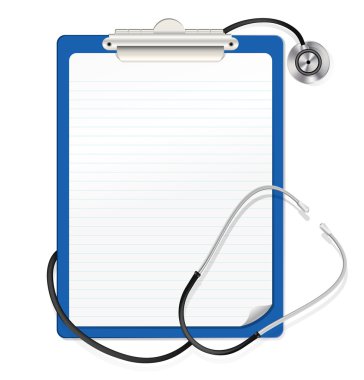 Stethoscope and clipboard