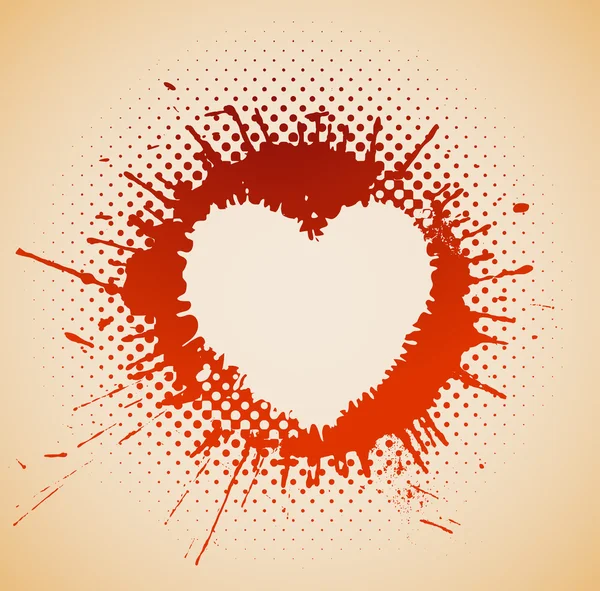 Coeur sur une tache grunge — Image vectorielle