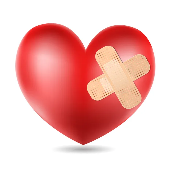 Сердце с гипсом — стоковый вектор